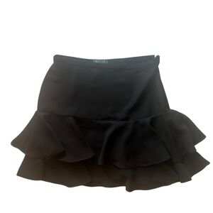Lauren by Ralph Lauren double ruffle black short skirt. Size 8.‎